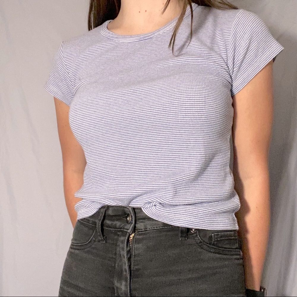 brandy melville blue & white striped shirt🥳